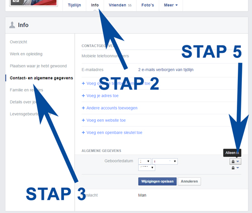 Je verjaardag uit Facebook verwijderen in 5 stappen.