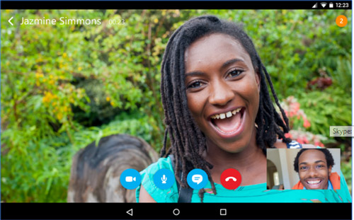 Skype werkt ook op Android smartphones en tablets.