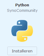 Je Synology moet de Python software kunnen gebruiken.