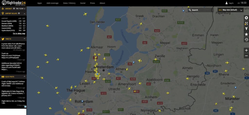 FlightRadar24 biedt een compleet overzicht van de luchtvaart op een willekeurige plek op aarde. Ook op Windows 10.
