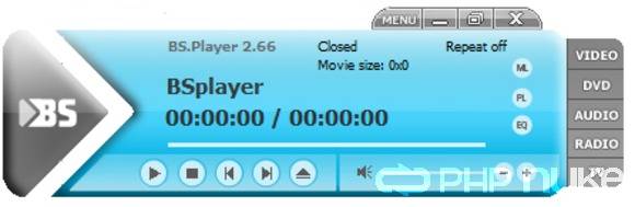 Via het startscherm van BS.Player kun je eenvoudig muziekbestanden openen.