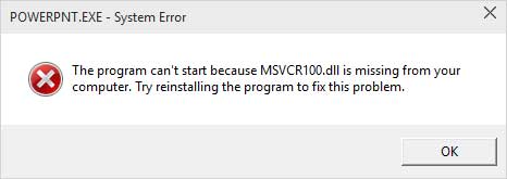 Altijd vaag: een DLL Error onder Windows 10.