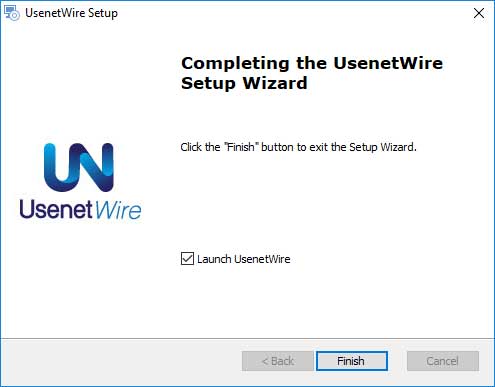 De installatie van Usenet Wire is simpel.