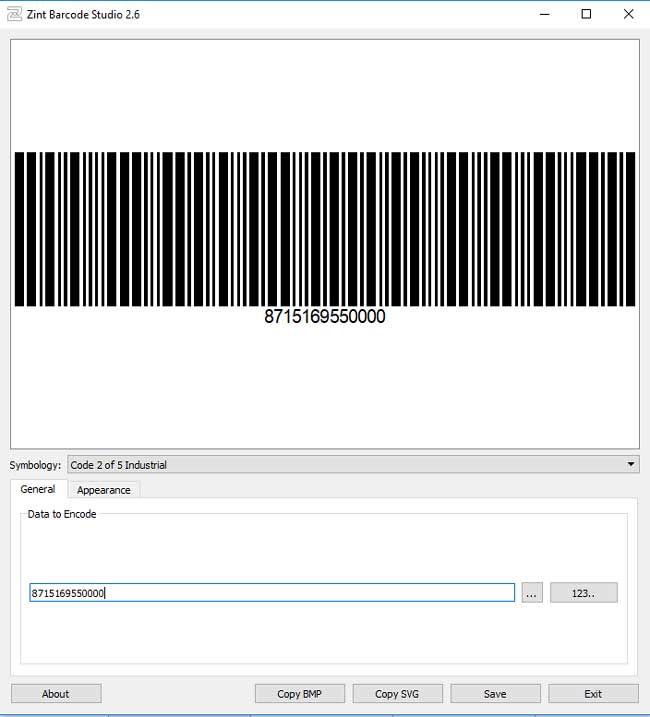 Je kunt met Zint eenvoudig een numerieke of alfanumeriek code intypen en deze om laten zetten tot barcode.